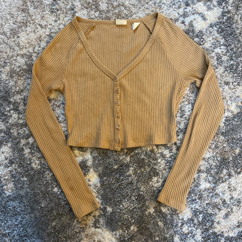 Levi's Tan Long Sleeve Ribbed Top